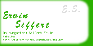 ervin siffert business card